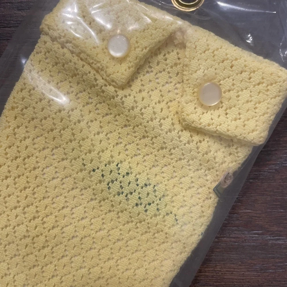 Mid-Century Yellow Eyelet 'Tea Gloves'